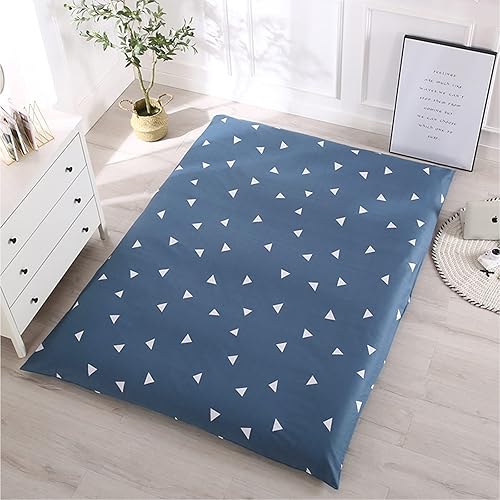 Cotton Cover for Traditional Japanese Floor Futon Mattress, Twin Size Washable Zipper Tatami Mattress Cover, Soft Skin-Friendly Futon Covers for Cleaning Replacement…