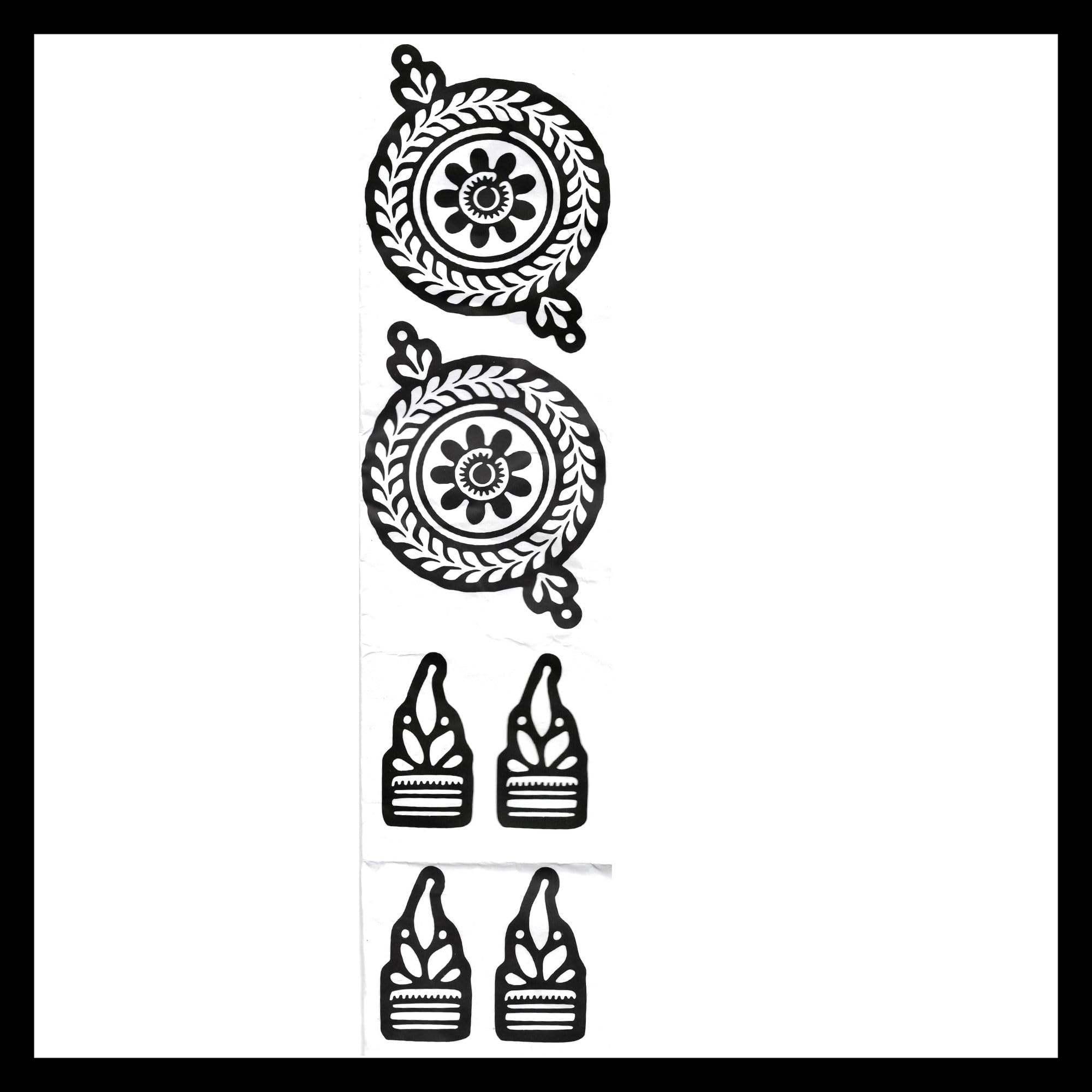 Mehndi Stencil Design Full Hand Set | Henna Tattoo Stencil for Women, Girls and Kids | Easy to use in just 4 Steps | Traditional Paisley & Sun Mandala Mehandi Sticker | (MS-33)-image-41