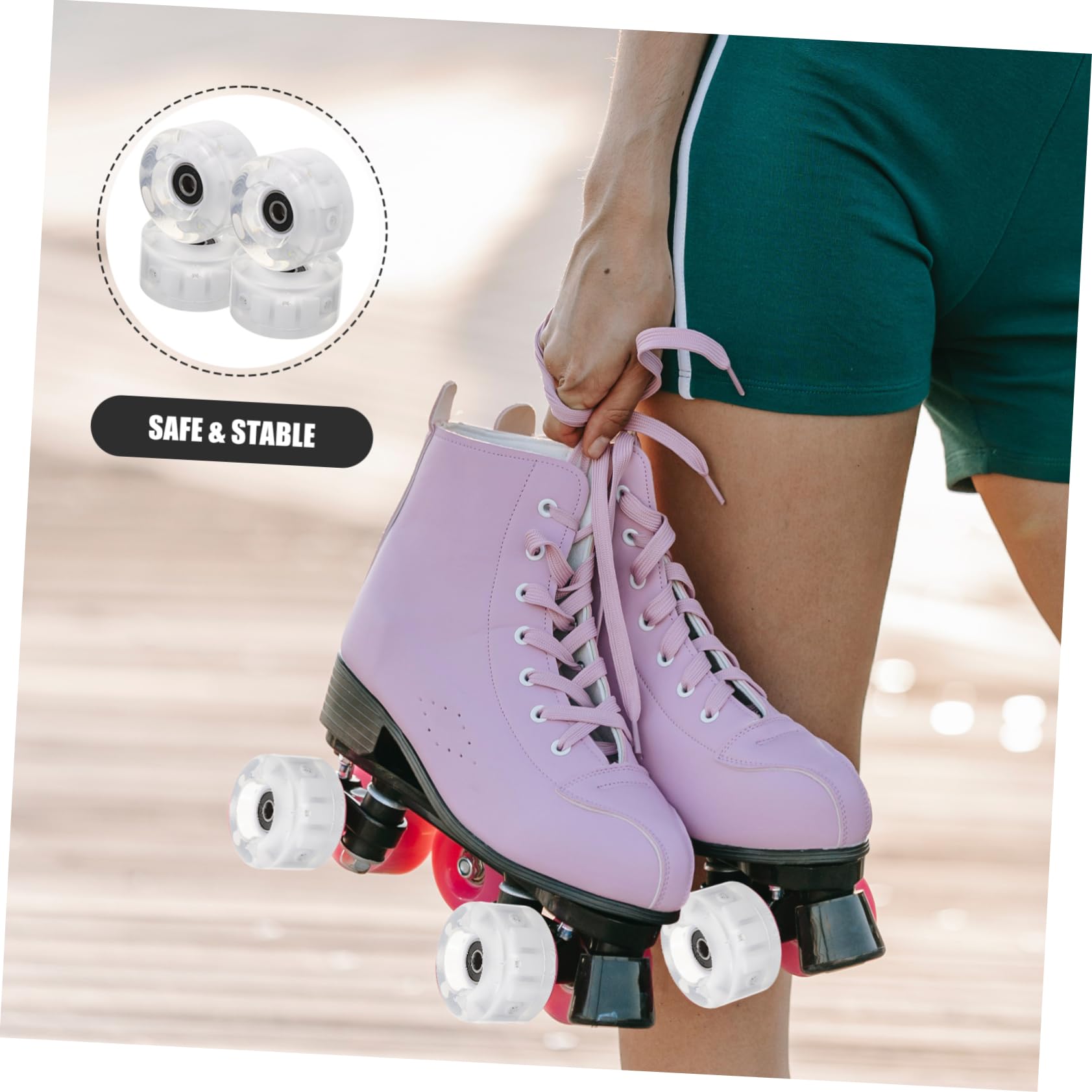 Ruedas Luminosas para Patines Pu, Juego de 1 Set para Patines