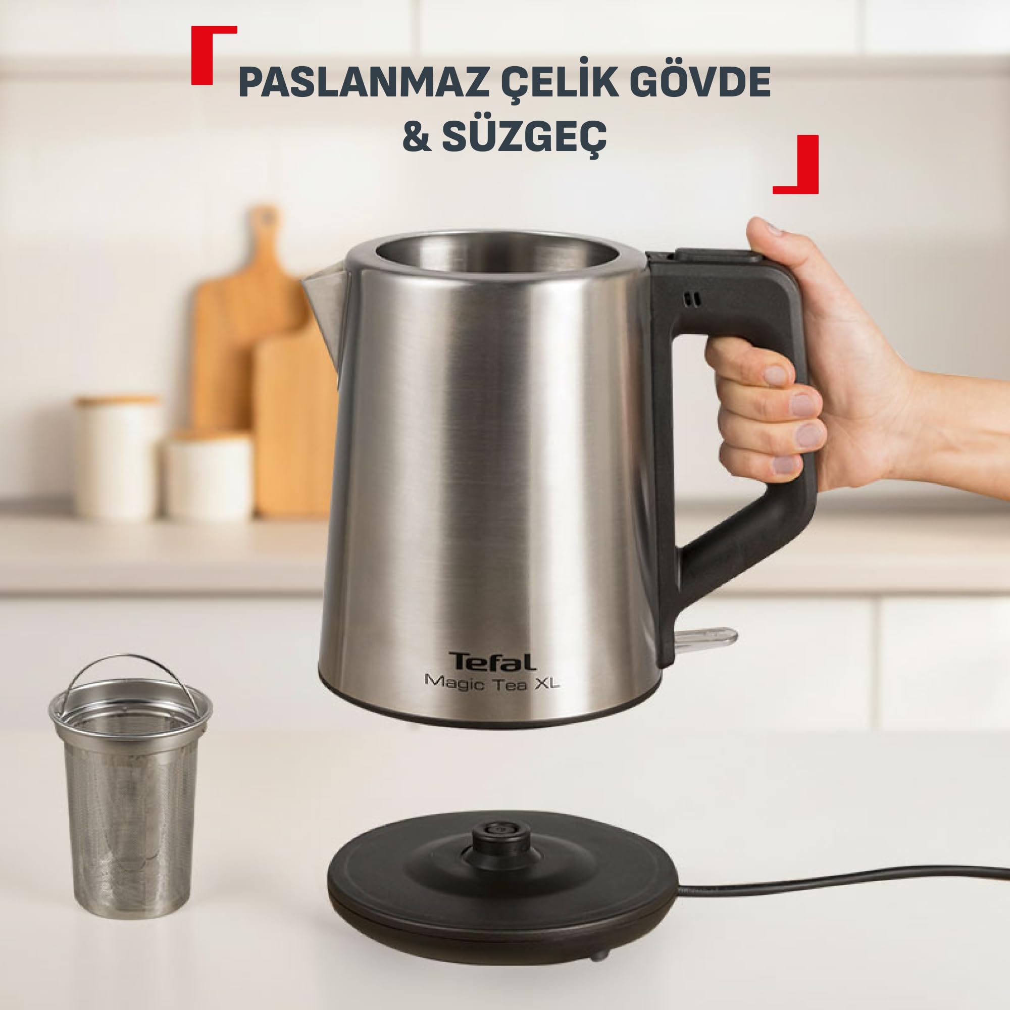Tefal Magic Tea XL Cam Demlikli Ve Paslanmaz Çelik Gövdeli 1650