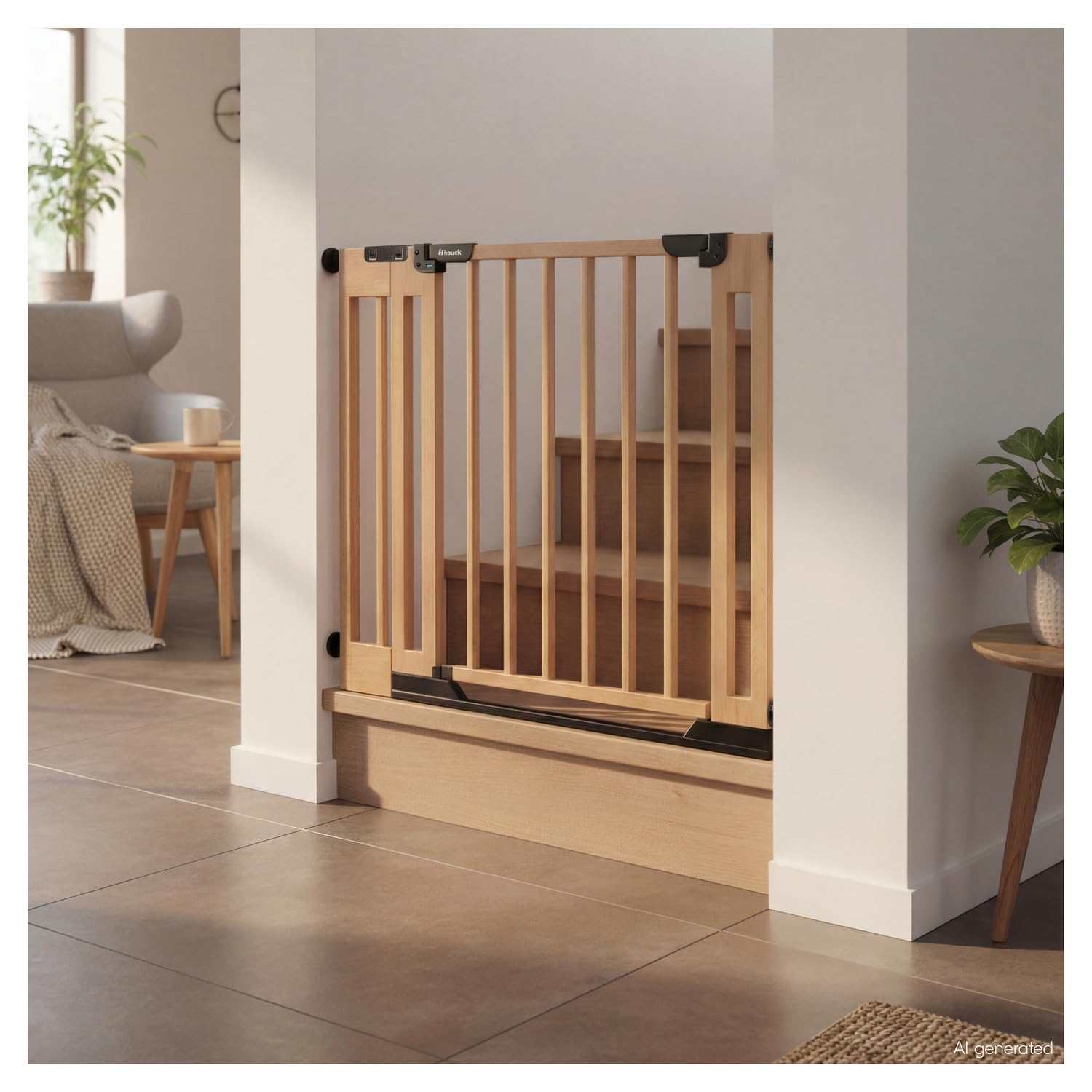 hauck Estensione da 15 cm Compatibile Cancelletto di Sicurezza Clear Step Easyclose Eco, Legno di Faggio - Accessorio per Cancellino Bambini e Cani