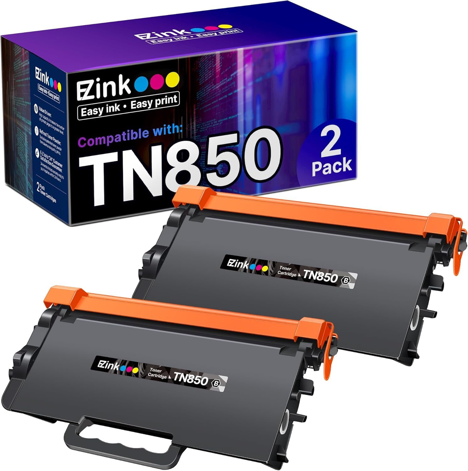 TN850 Toner Cartridges 2 Pack Compatible Replacement for Brother TN-850 TN820 TN-820 for MFC-L5800DW MFC-L5900DW MFC-L5850DW MFC-L5700DW HL-L6200DW HL-L5200DW Printer High Capacity Black