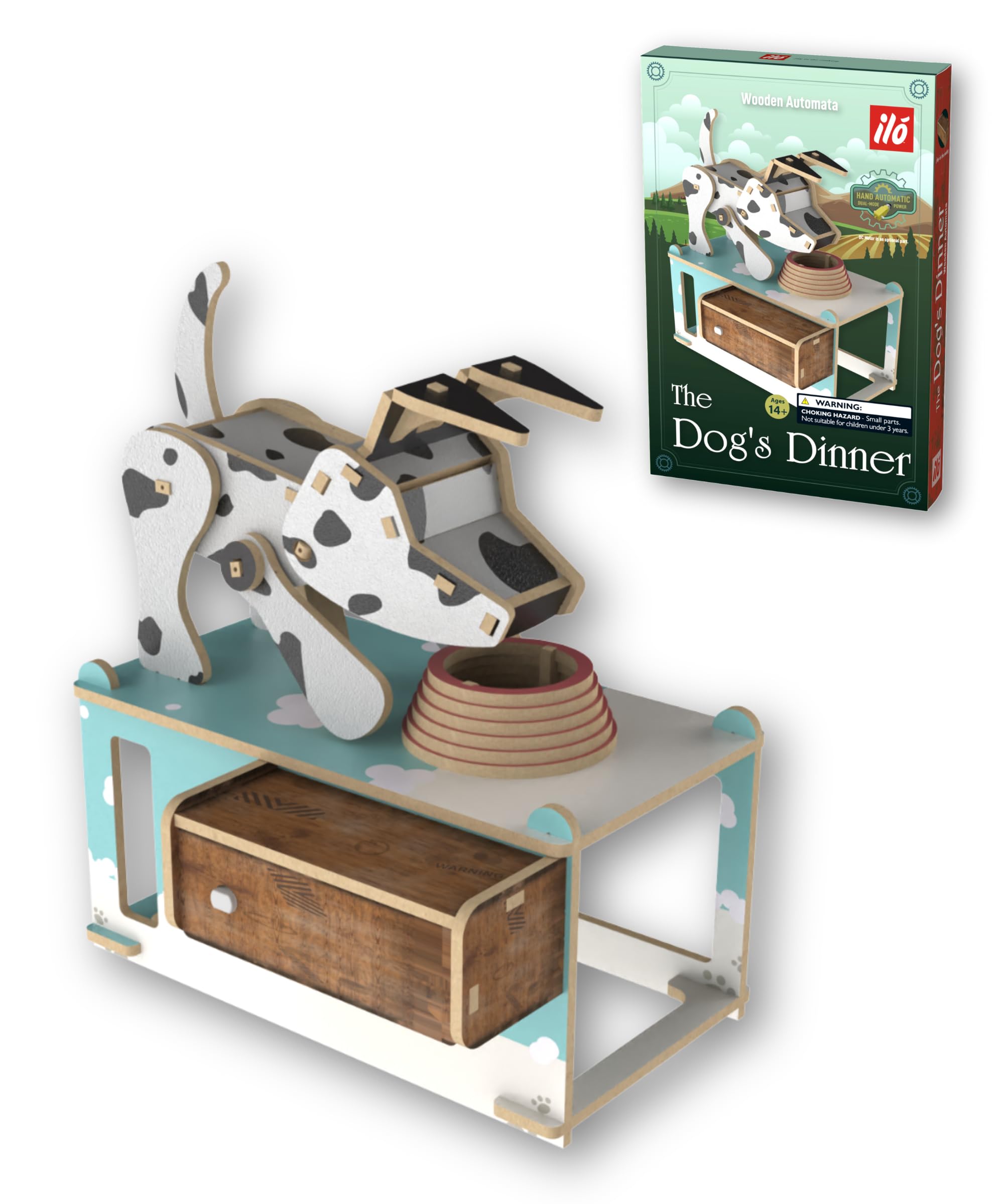 iló 3D Wooden Puzzles - DIY Mechanical Puzzle Model Kit for Adults & Teens, Building Sets for Kids 14+, Educational STEM Brainteaser Craft, Unique Gift Idea & Décor, Dog's Dinner