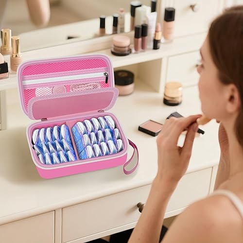 Miniatura 7 de GWCASE Funda para lentes de contacto diario para más de 30 lentes desechables diarios, organizador portátil de almacenamiento de lentes de contacto