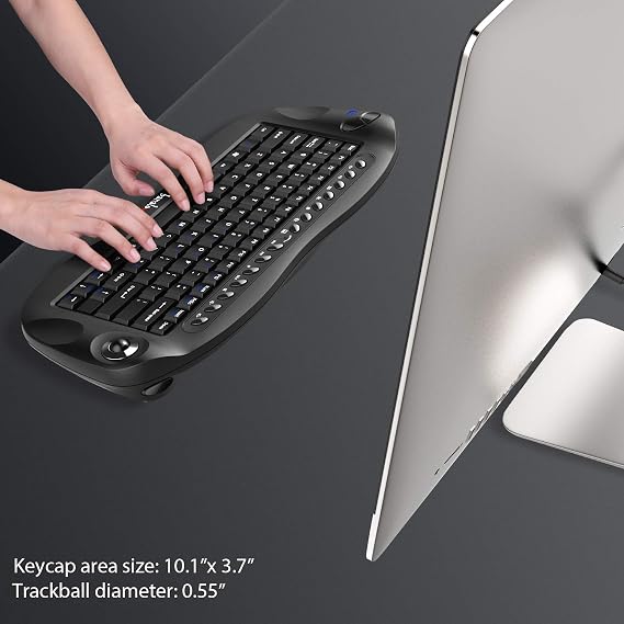Easy Zoom Control with Scroll Wheel and ctrl,Banalove mini Handheld trackball Multi-Media 2.4G Wireless Keyboard Combo for HTPC Home Theater Keyboard,Smart TV Multimedia Set-Top Box