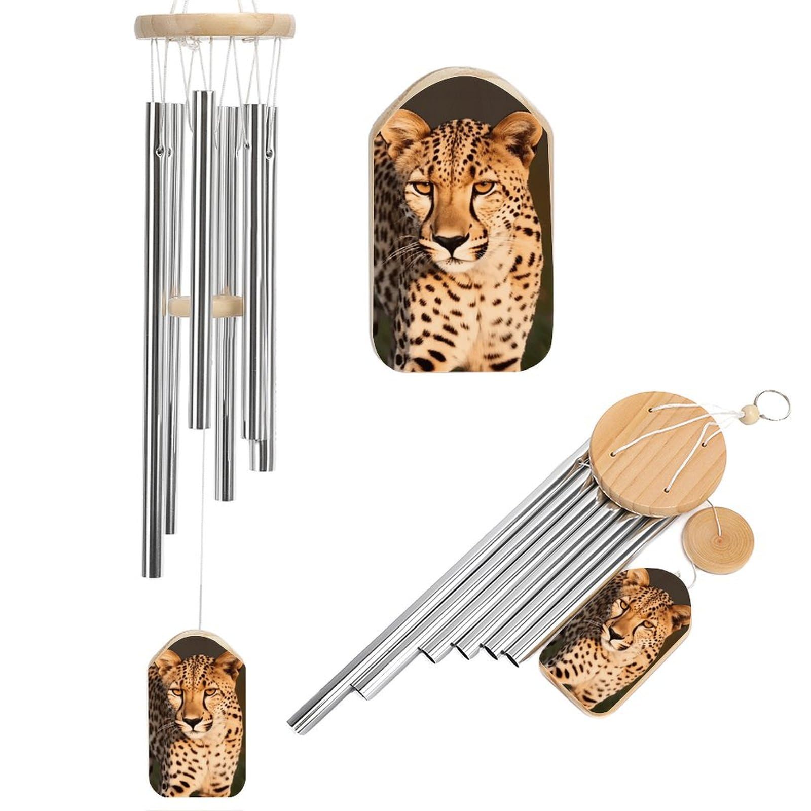 Wild Cheetah Wind Chimes Wind Chimes for Outside Windchimes Wind Chimes for Loss of Loved One Memorial Wind Chimes Large Wind Chimes for Outside Deep Tone