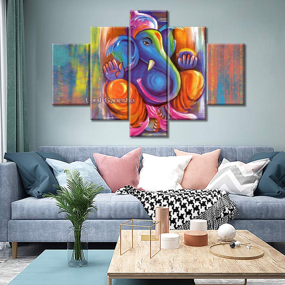 Amazon.com: Ganesha Wall Painting Shiva Canvas Wall Decor 5 Piece