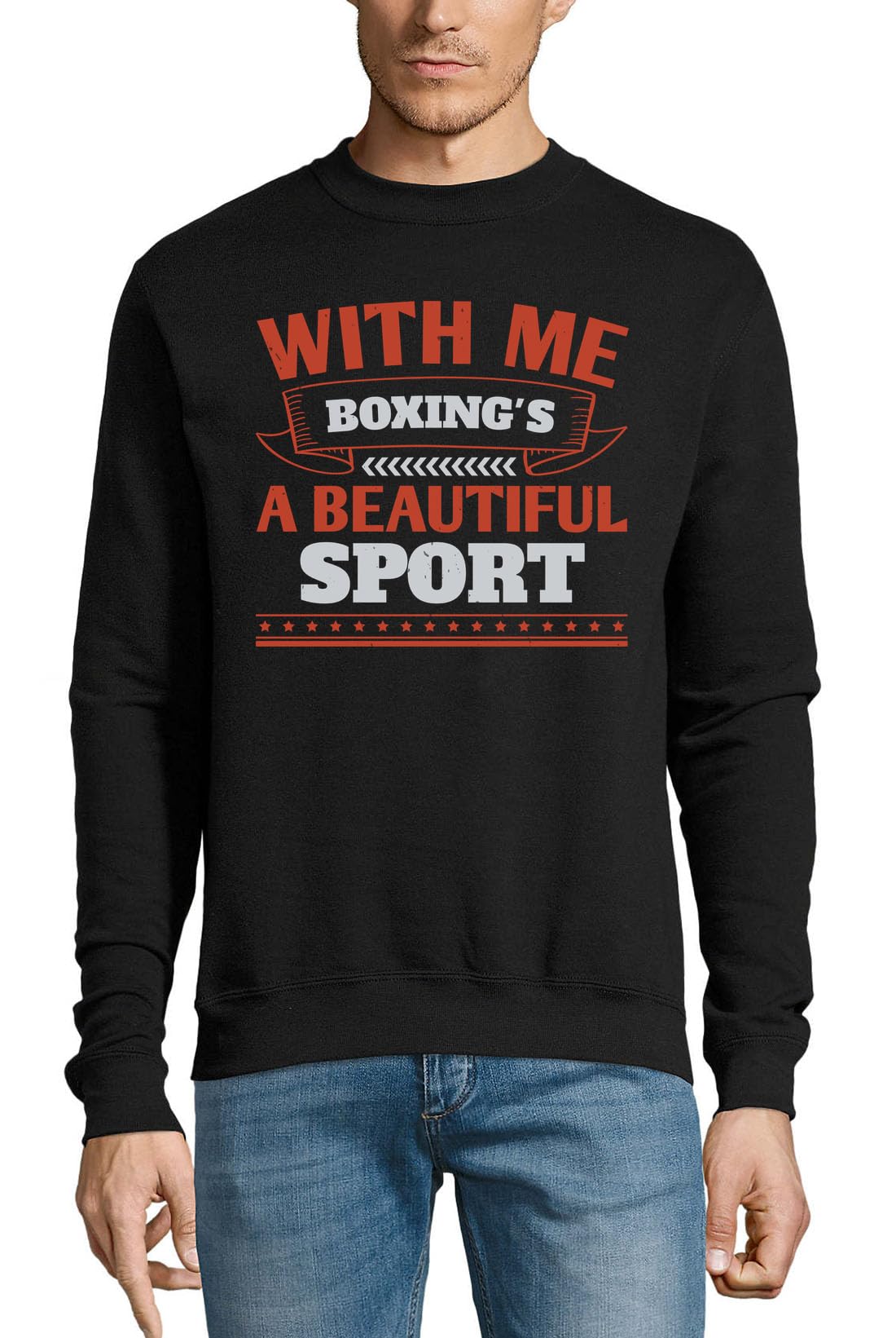 With me, boxing's a beautiful sport maglione in cotone felpa pullover maglione nero