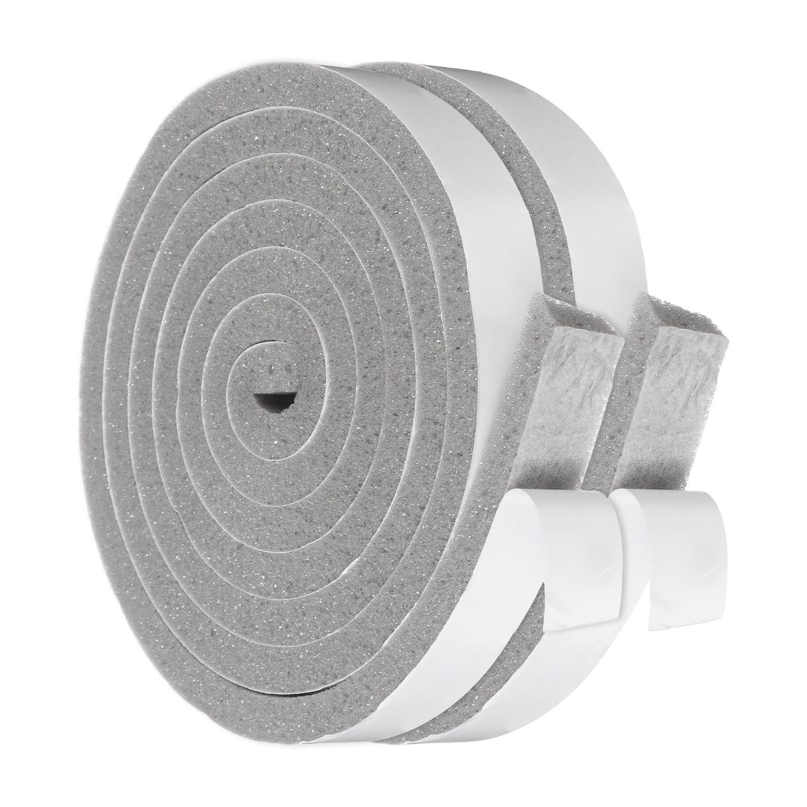 sourcing map 20mmx10mm Foam Weather Stripping, Self Adhesive Door Seal Insulation Strips, Soundproofing Foam Seal Tape for Door/Window, Air Conditioning (2 Meter Total Length in 2 Roll)
