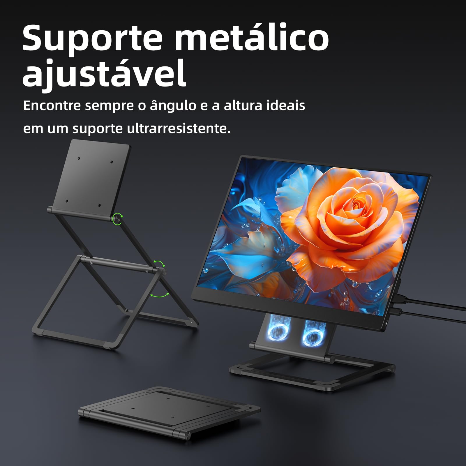 Bettdow Monitor Portatil 16'', FHD 2.5K 120Hz Monitor Portátil Com