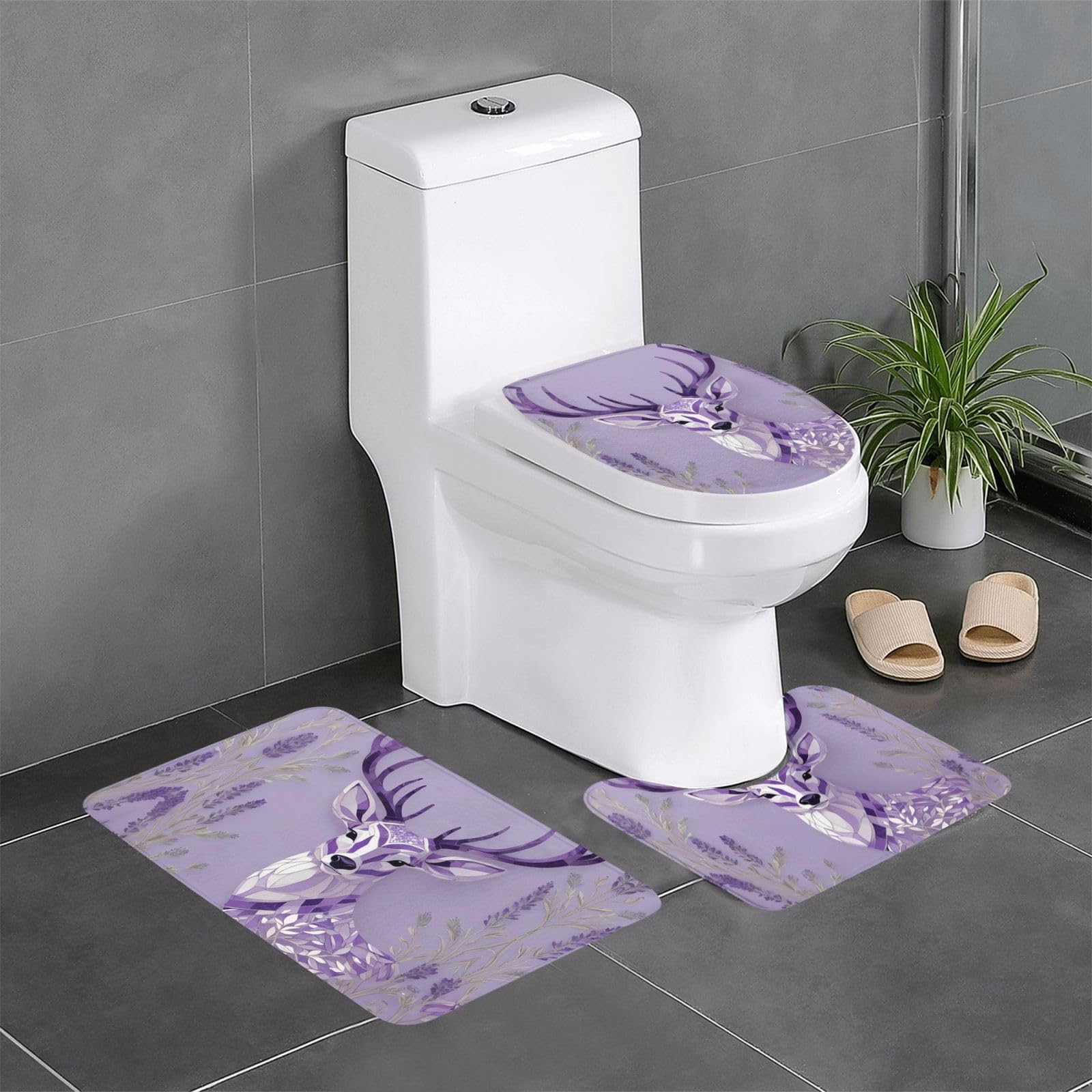 Tapis de salle de bain antidérapants YYHWHJDE 61x40,6 cm pour toilettes