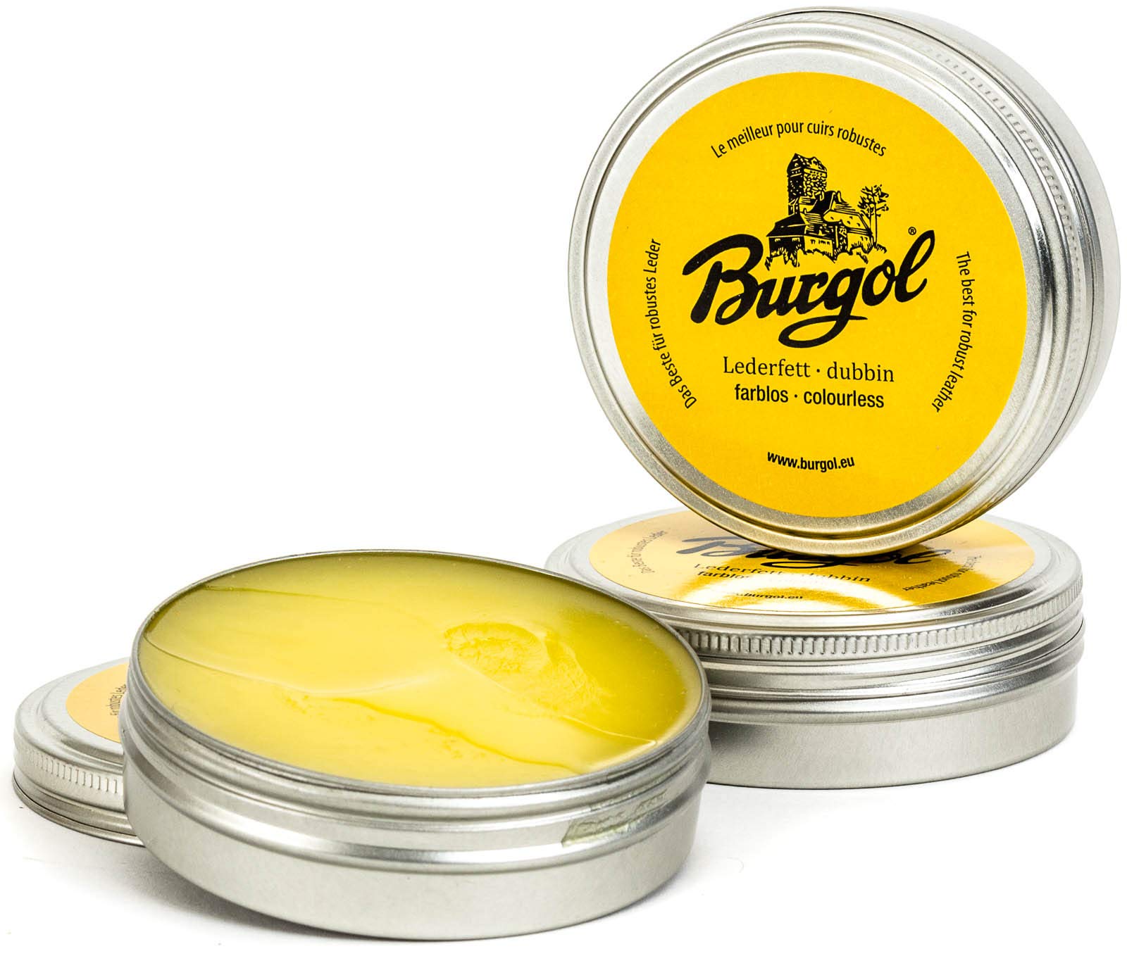 Burgol Smar do skóry Dubbin bezbarwny 100 ml puszka blaszana, bezbarwny, 100 g (1 opakowanie).