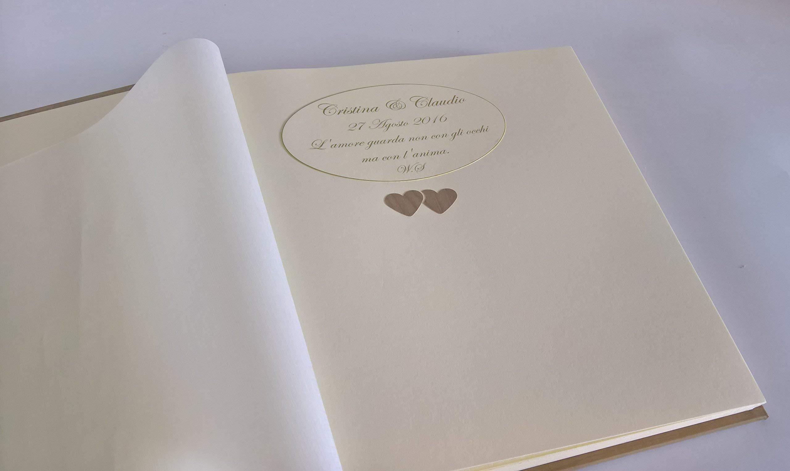 Album fotografico legnoegrafite innamorati in tela di lino + cuori legno e iniziali personalizzabili wedding, nozze, matrimonio, san valentino, anniversario fidanzati