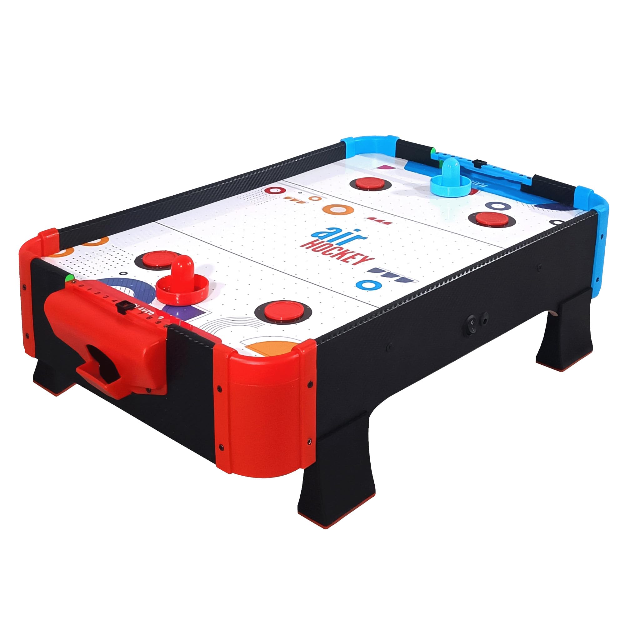 Kidsmate Air Hockey Game for Kids | Electric Powered Tabletop Board Game with 2 Strikers & 4 Pucks | 72.5 CM Large Size Ice Hockey Indoor Sports Family Game for Kids & Adults - Multicolor-picture-11