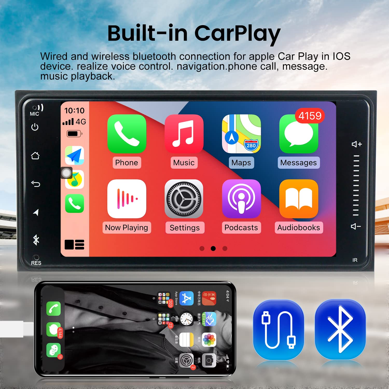  Kurukuru Android 10 0 6GB 128GB Radio Car Stereo Apple CarPlay For Toyota 