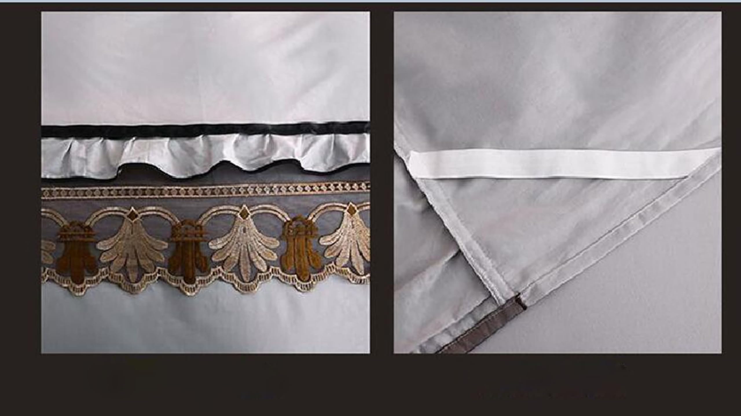 AMDXD 180 x 220 cm, cienka koronkowa narzuta na łóżko, falbana, jednokolorowa, szara, odporna na zagniecenia i blaknięcie, bawełniana narzuta pod łóżko, jako ochrona na łóżko kontynentalne