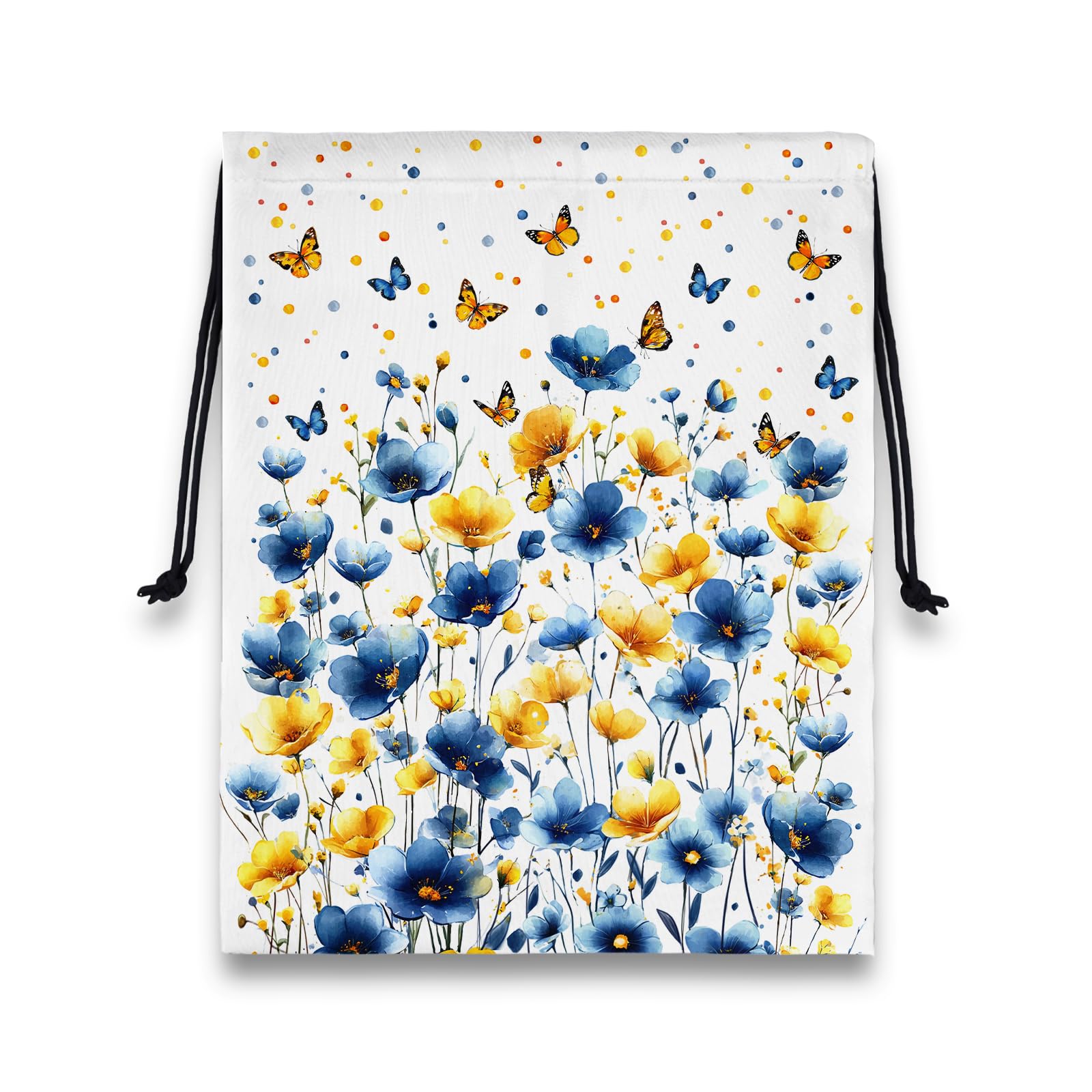 Flowers Small Gymnastics Grip Bag Butterfly Lightweight Travel Drawstring Bag