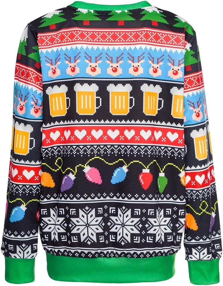 Colorful House Unisex's Ugly Christmas Jumper Sweater Printed Pullover,3D Funny Digital Print Sweatshirt Suit for Men Woman - Image 3