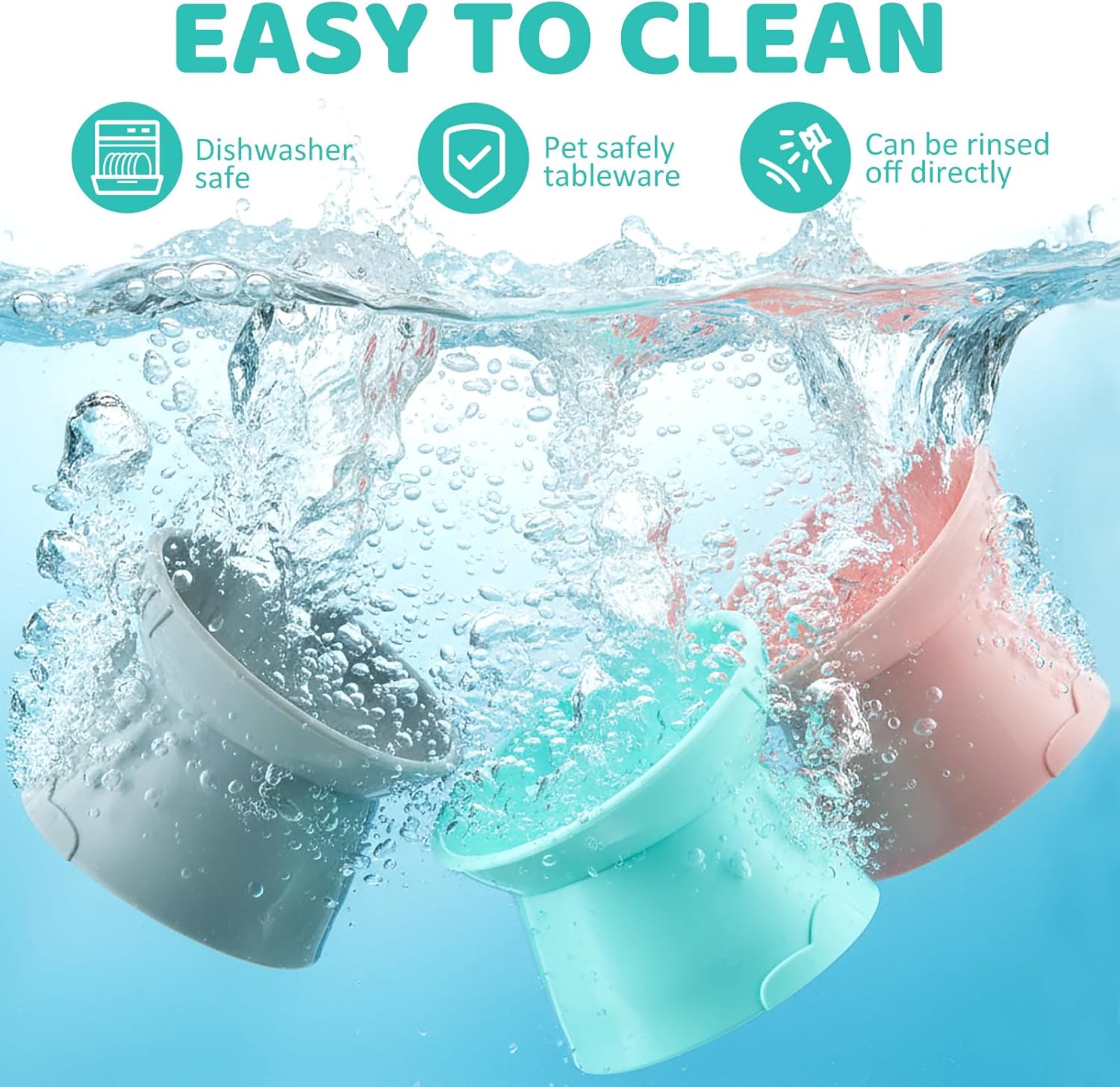 9 Pcs Plastic Raised Cat Bowls Bulk Elevated Tilted Dishes 15 Degrees Tilted Anti Vomiting Friendly Food Water Feeder Pet Slanted Stand Bowl for Indoor Cats Shelter(Classic,Elegent Color)