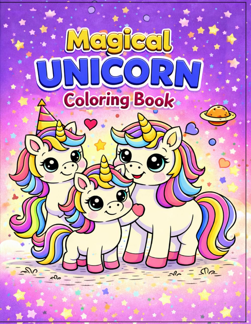 Magical Unicorn Coloring Book for Kids: Cute & Easy Unicorn Coloring Pages with Rainbows Baby Unicorns Dragons and Fantasy Friends Fun Activity Book for Girls & Boys Ages 4–8