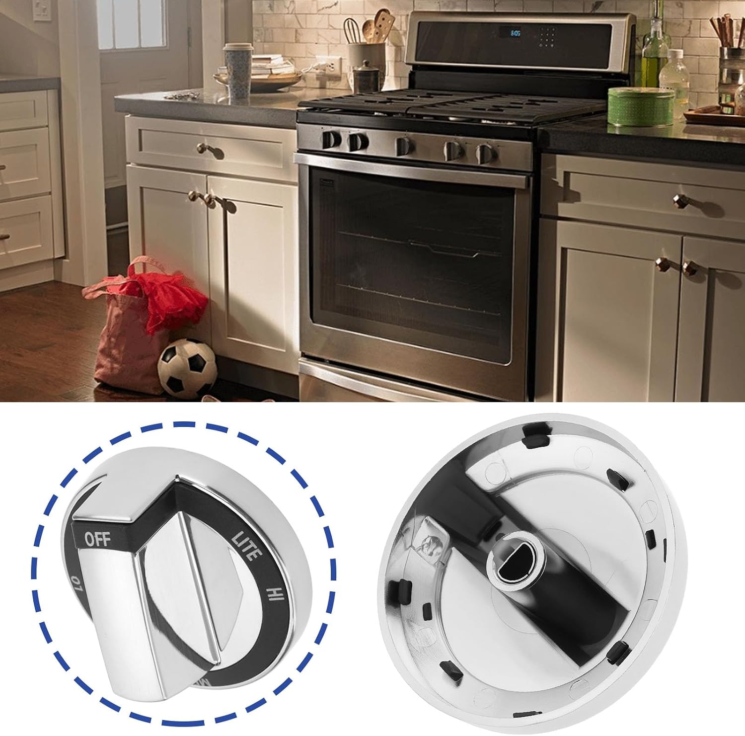 1pc Burner Control Knob Gas Stove Knob WPW10180180 Compatible with Whirlpool Compatible with Maytag