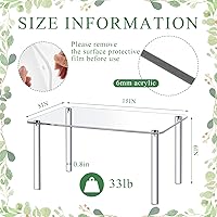 Vista 2 de RattanView 1 soporte de exhibición de acrílico rectangular de 15 pulgadas, soporte para plantas de acrílico de 4 patas, 0.236 in de grosor