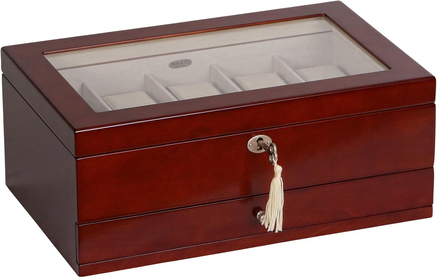 Mele & Co Christo Glass Top Wooden Watch Box