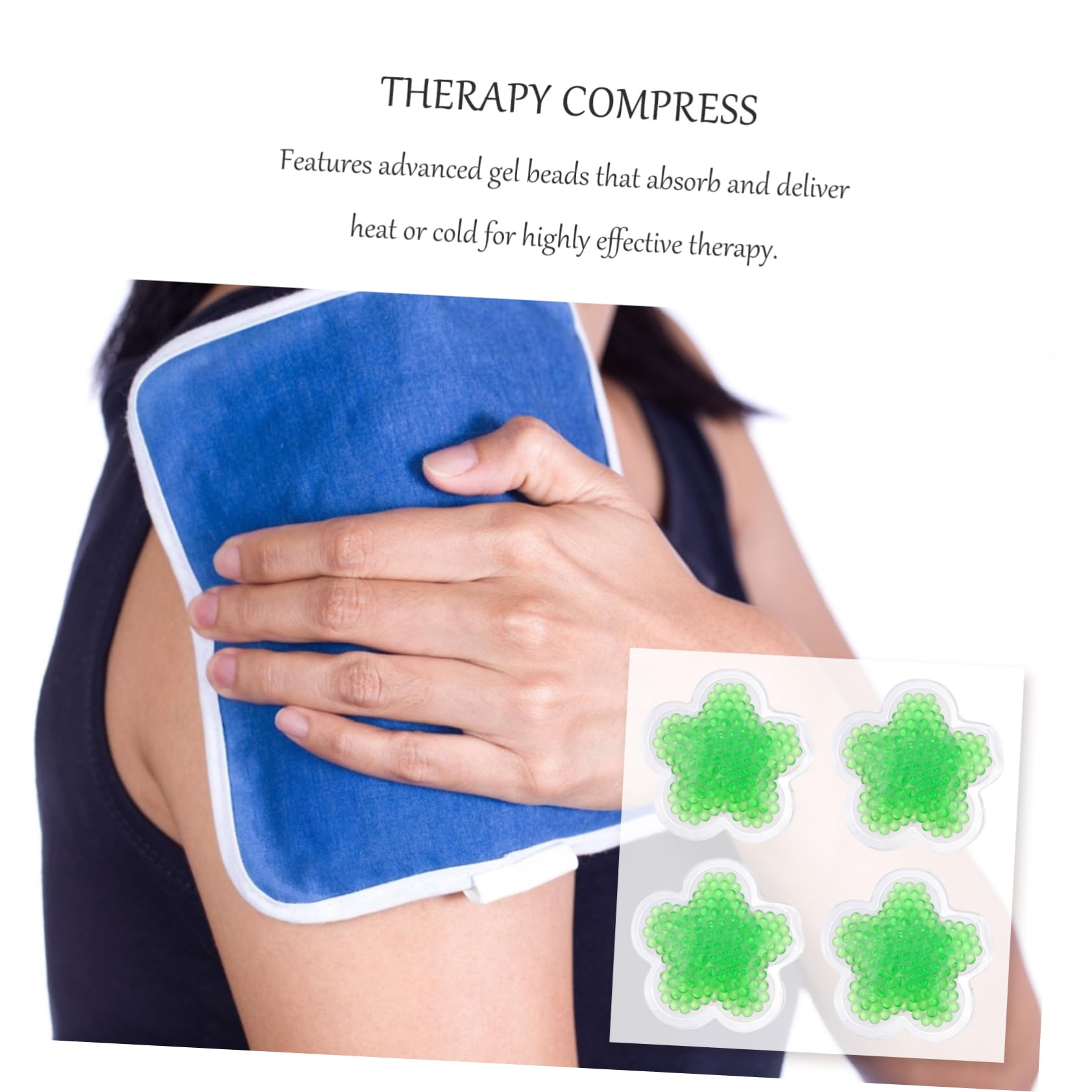 Ice Pack Gel Verde 4 Pezzi in Pvc per Primo Soccorso | Riutilizzabile e Lavabile, Impacco Caldo-freddo Funzione Scaldamani, Formato Compatto