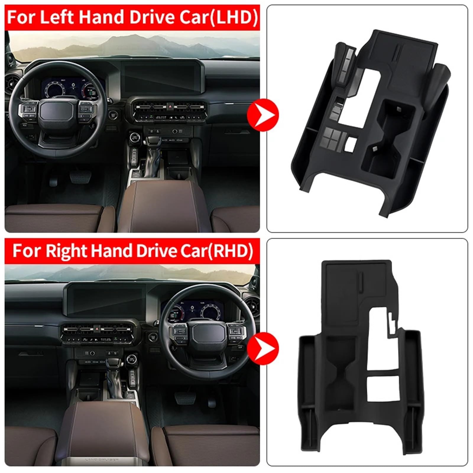 Ochrona Podłokietnika 2024 2025 Pasuje do Toyoty Pasuje do Land Pasuje do Cruiser 250 Prado LC250 1958 Edition Pokrywa skrzyni biegów Schowek na siedzenie(Black (LHD))