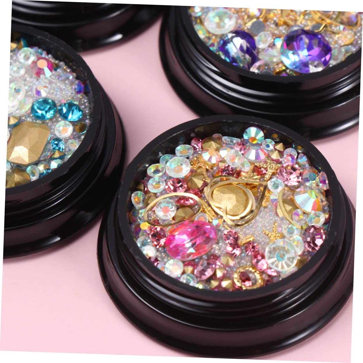 Housoutil Decorazioni Per Unghie Di Strass e Ciondoli Per Nail Art Mix Di Diamanti e Perline Accessori Per Manicure Creativa Adatto Per Uso Salone e Casa