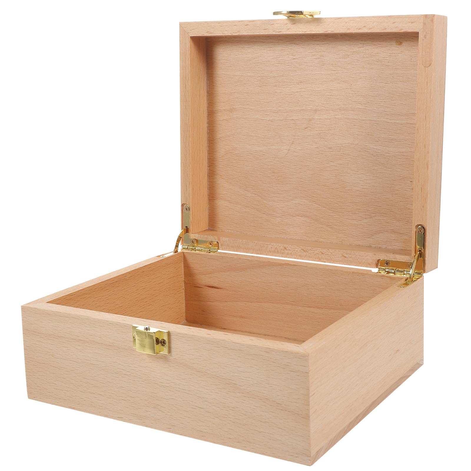 Boîte à bijoux en bois massif kaki avec verrou rétro chic