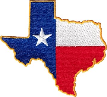 Texas Flag State Cut Out - Embroidered Iron On or Sew On Patch
