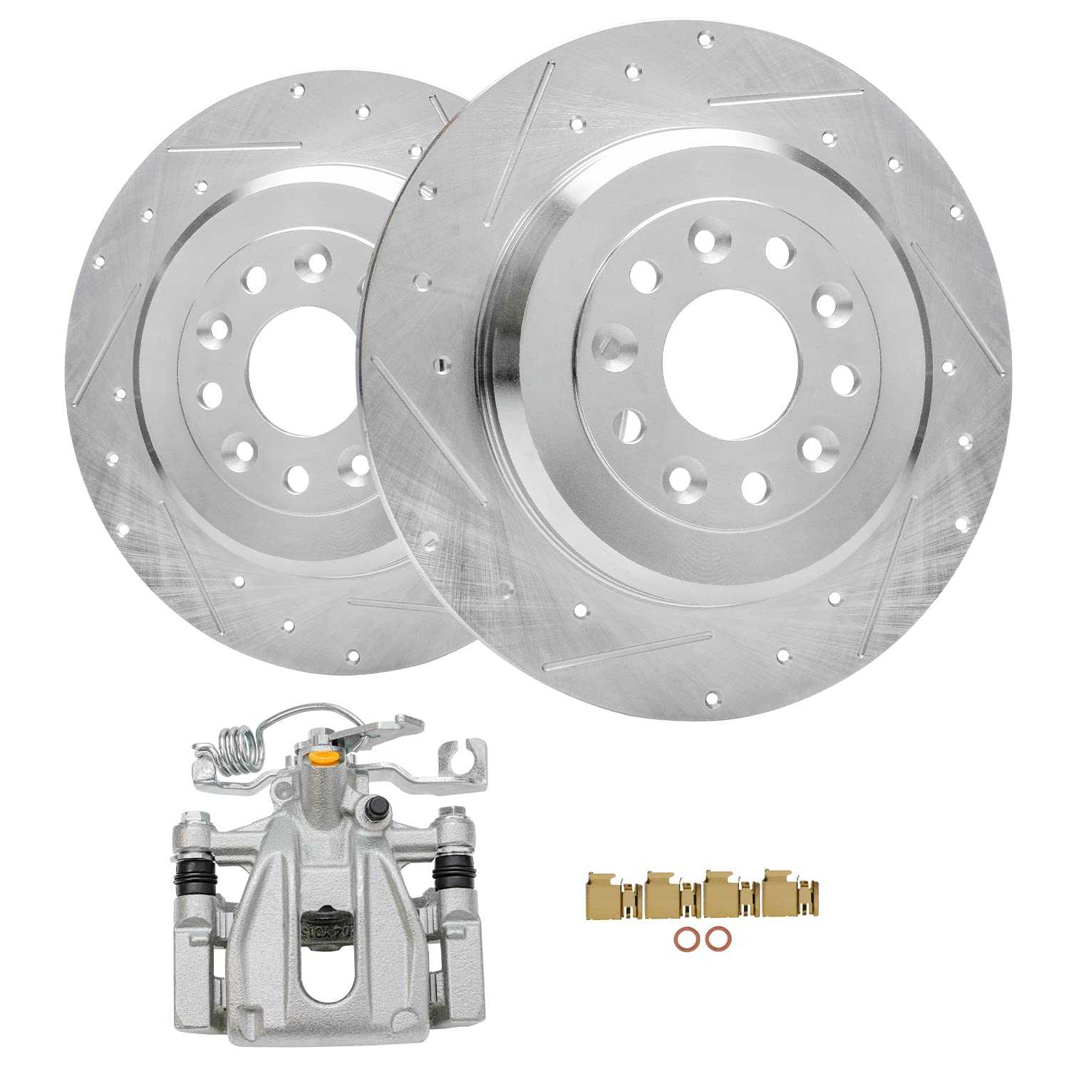 Detroit Axle - 330mm Rear Drilled Rotors Left Brake Caliper Replacement