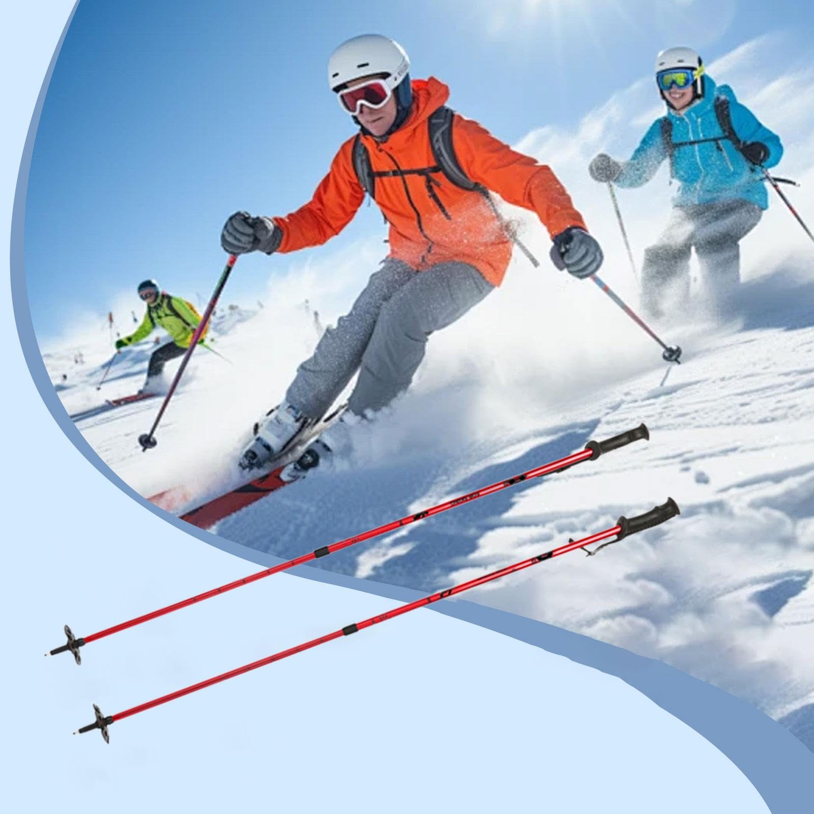 Bâtons de randonnée légers en Alliage d'aluminium - Multifonctionnels pour Ski, Raquette et Trekking avec Poignée Ergonomique