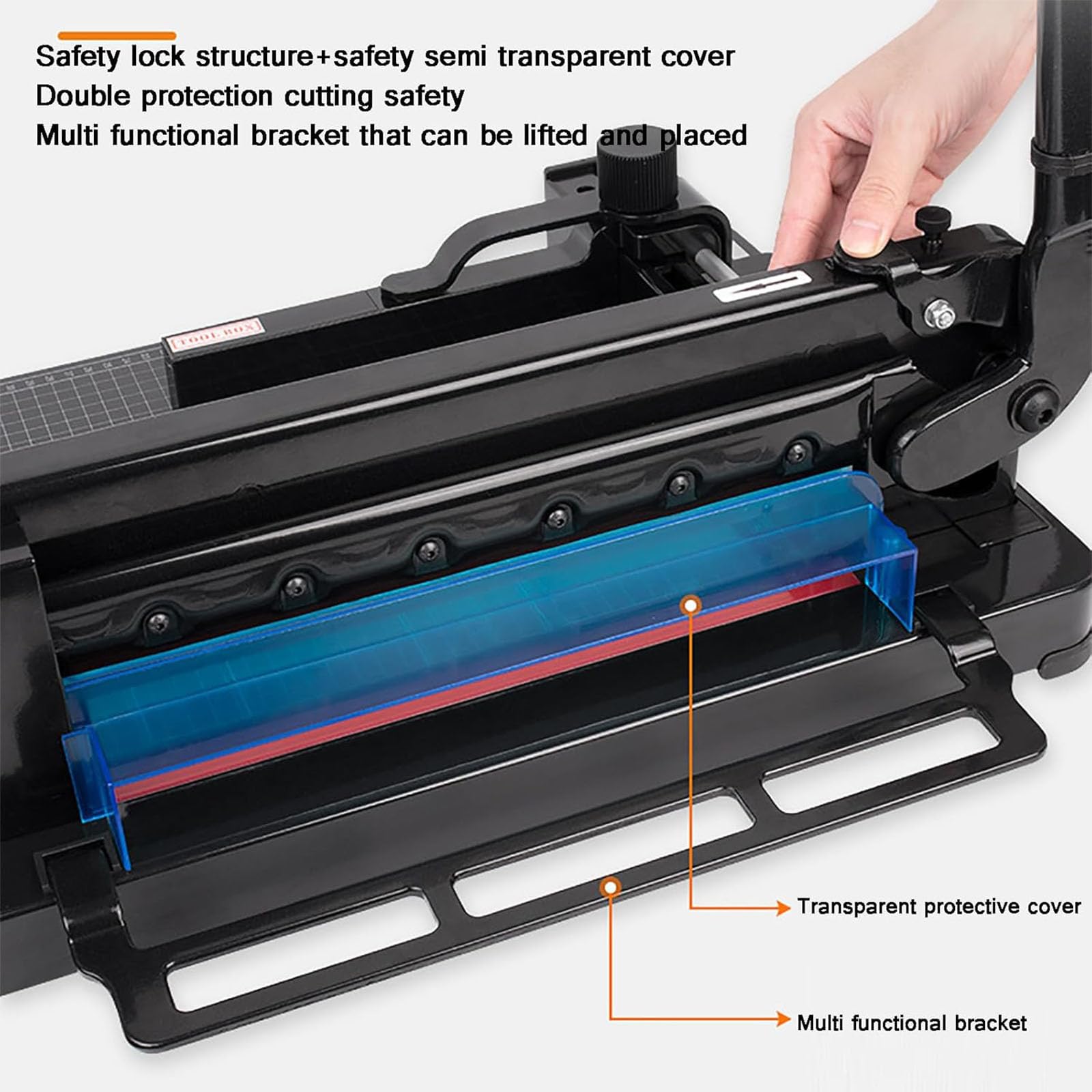 Manueller A4-Schneideplotter, Hochleistungs-Papierschneider, Mit Doppeltem Schutzdesign Und Skala, Schnittbreite: 440 ± 0,2 Mm, Schnittpapierdicke: 0,1–40 Mm, Für Büros, Klassenzimmer Und Schulen
