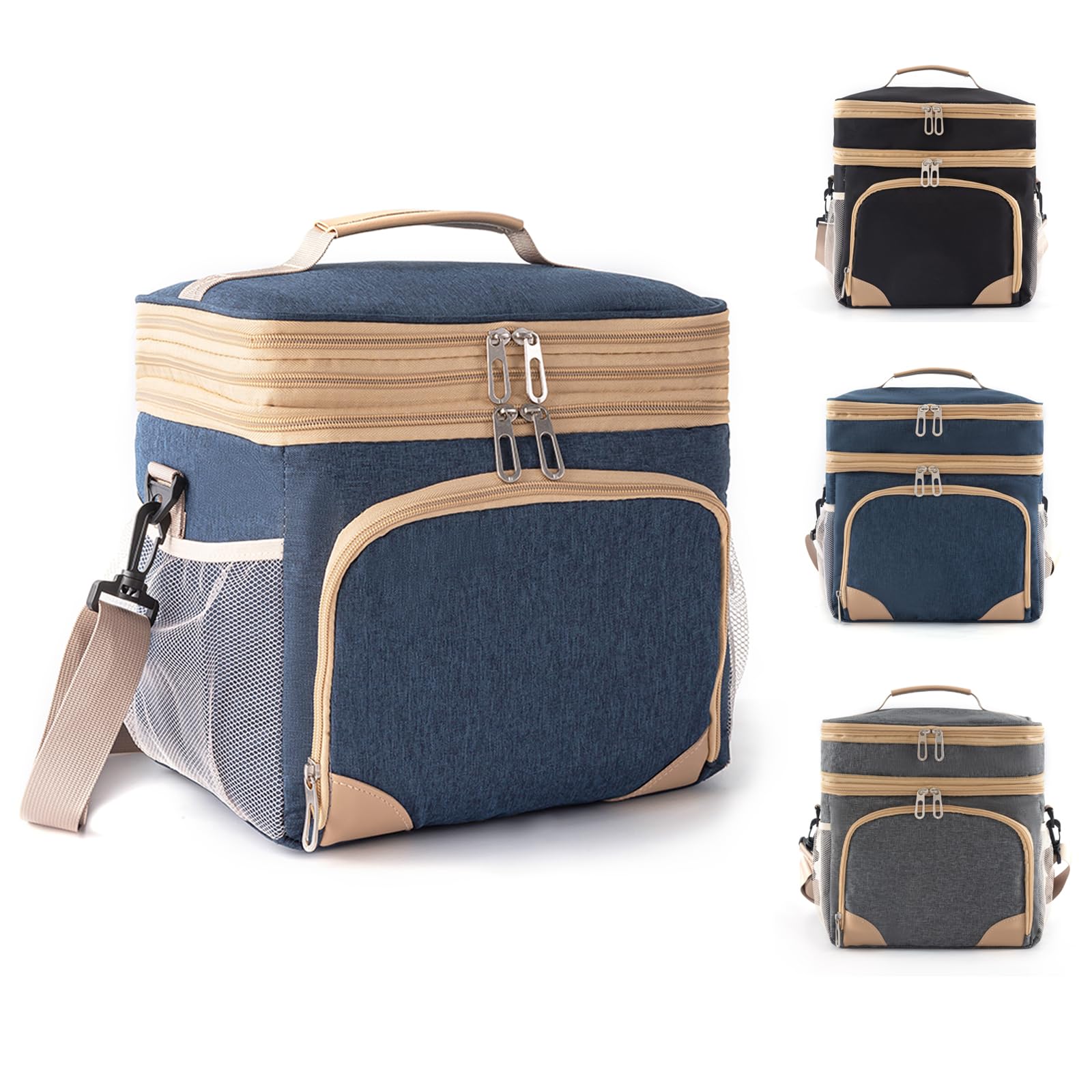 sunVigorous Bolsa térmica, Bolsa de picnic de 15L, Bolsa de almuerzo, Bolsa térmica para transportar alimentos (azul, 15L)