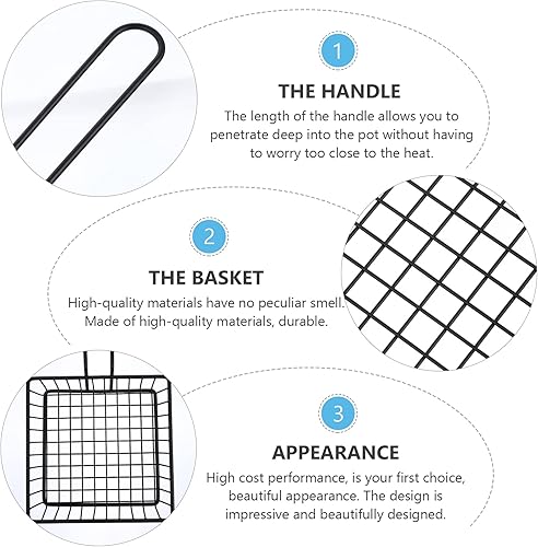 Miniatura 7 de ZzzaNa Mini cestas cuadradas para freír cesta de papas fritas pequeñas, cestas de papas fritas, soporte de malla, colador de alimentos, herramienta