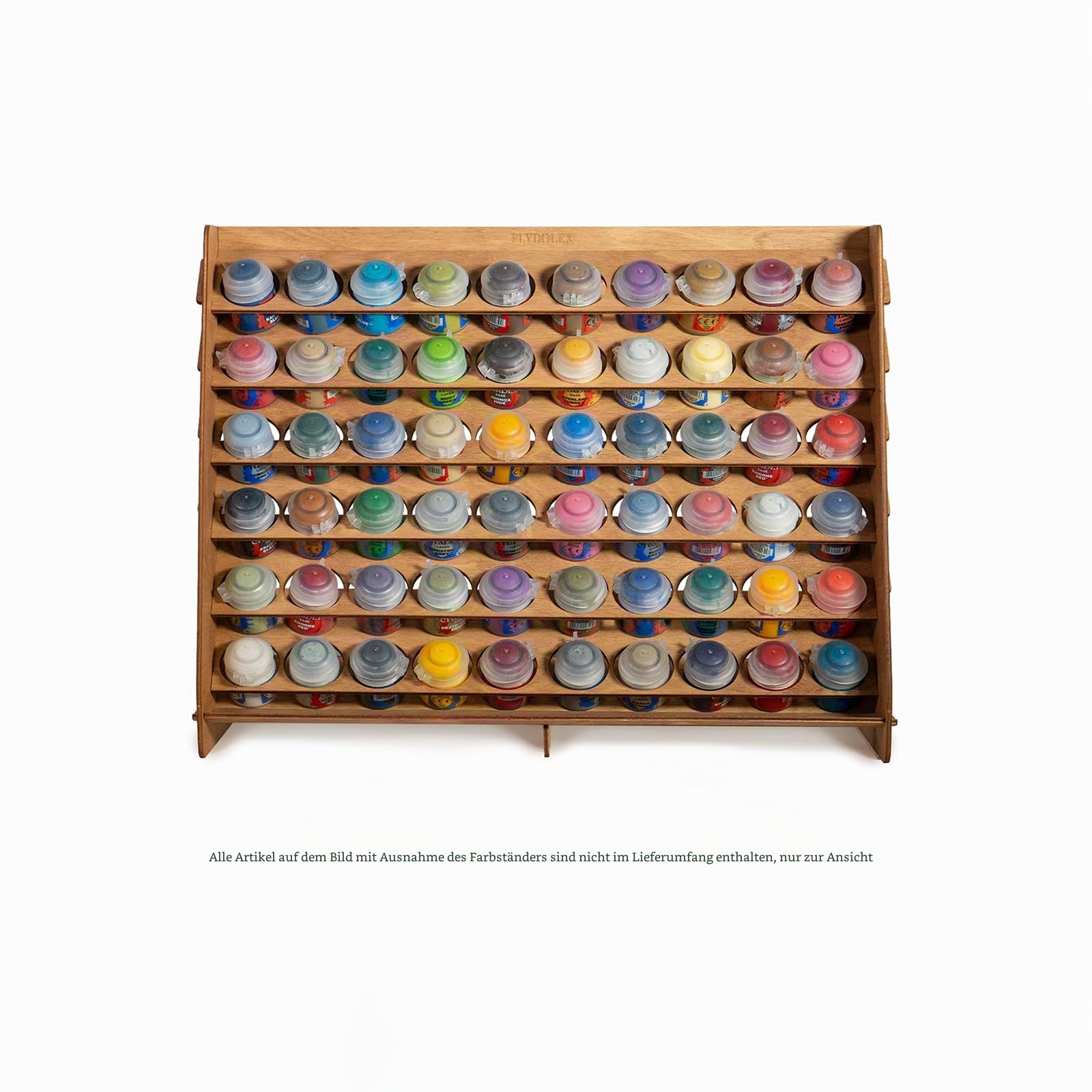 Farbregal Organizer mit 60 Löchern für Citadel Miniaturfarben-Set – Wandmontiertes Holz-Bastel-Farbregal – Bastel-Farbhalter Rack 40,6 x 13,2 x 32 cm