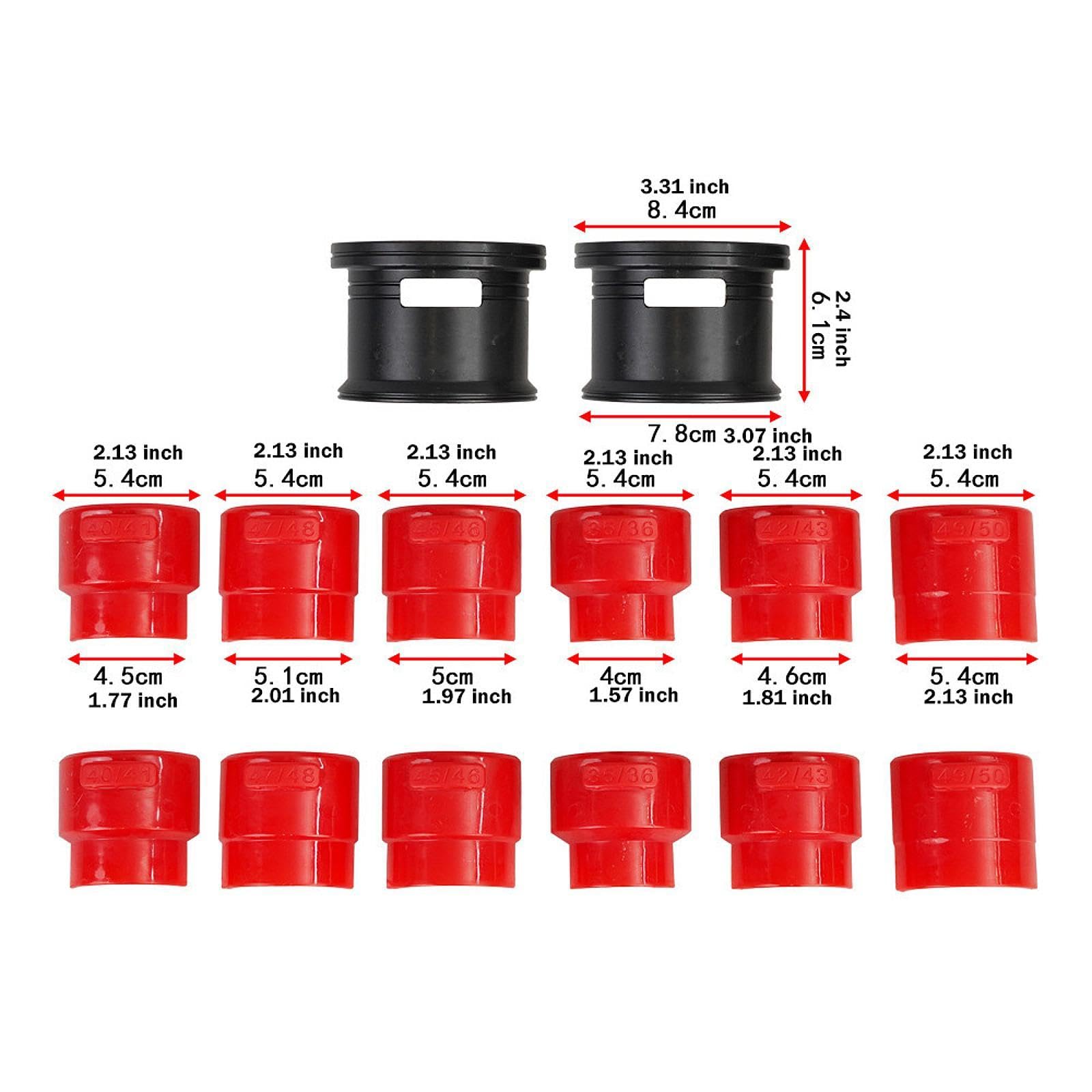 F Fityle Kit de Herramientas para Instalar retenes de Horquilla de Motocicleta, Universal, portátil, Profesional, 14 Piezas, 35 mm-50 mm
