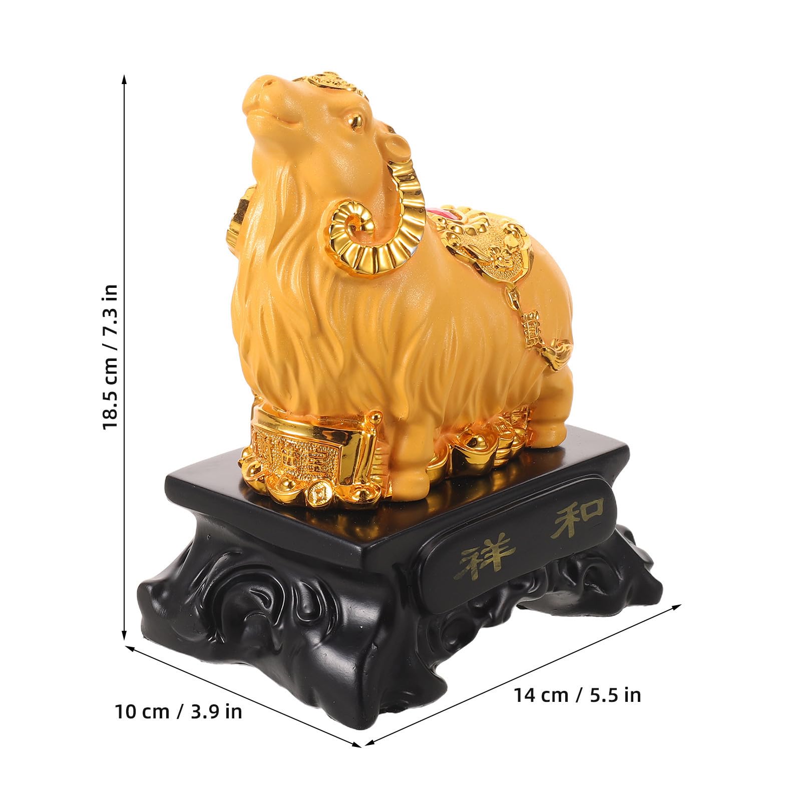 Housoutil Goldene Ziegenfigur mit Sandgold Finish, Moderne Deko für Regal