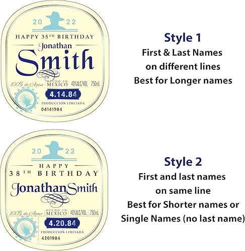 Miniatura 4 de Etiqueta personalizada de feliz cumpleaños para ajustarse a las botellas de tequila Don Julio