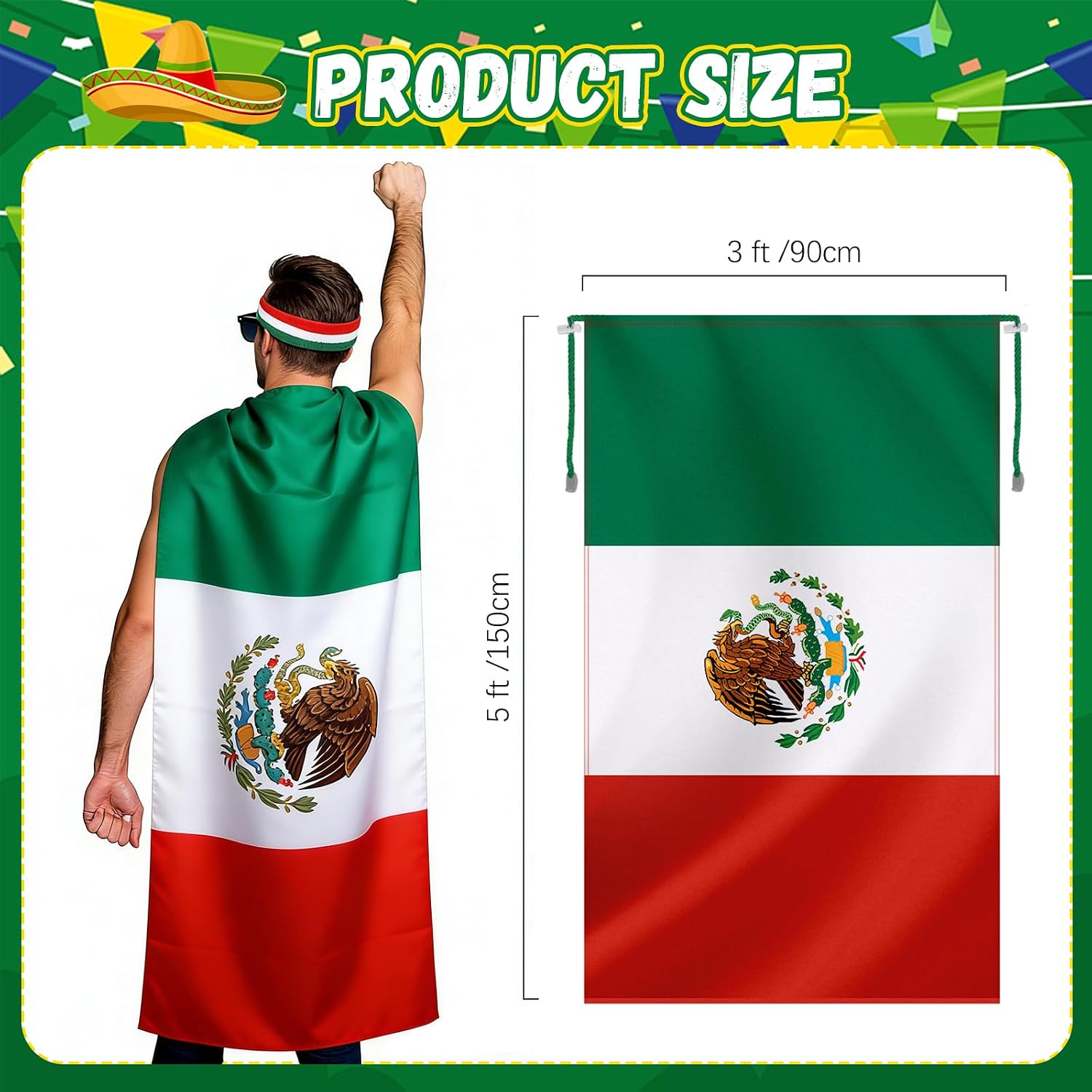Country Flag Cape Cloak Costume, Patriotic Cape for Parades, Sports Events, National Holidays