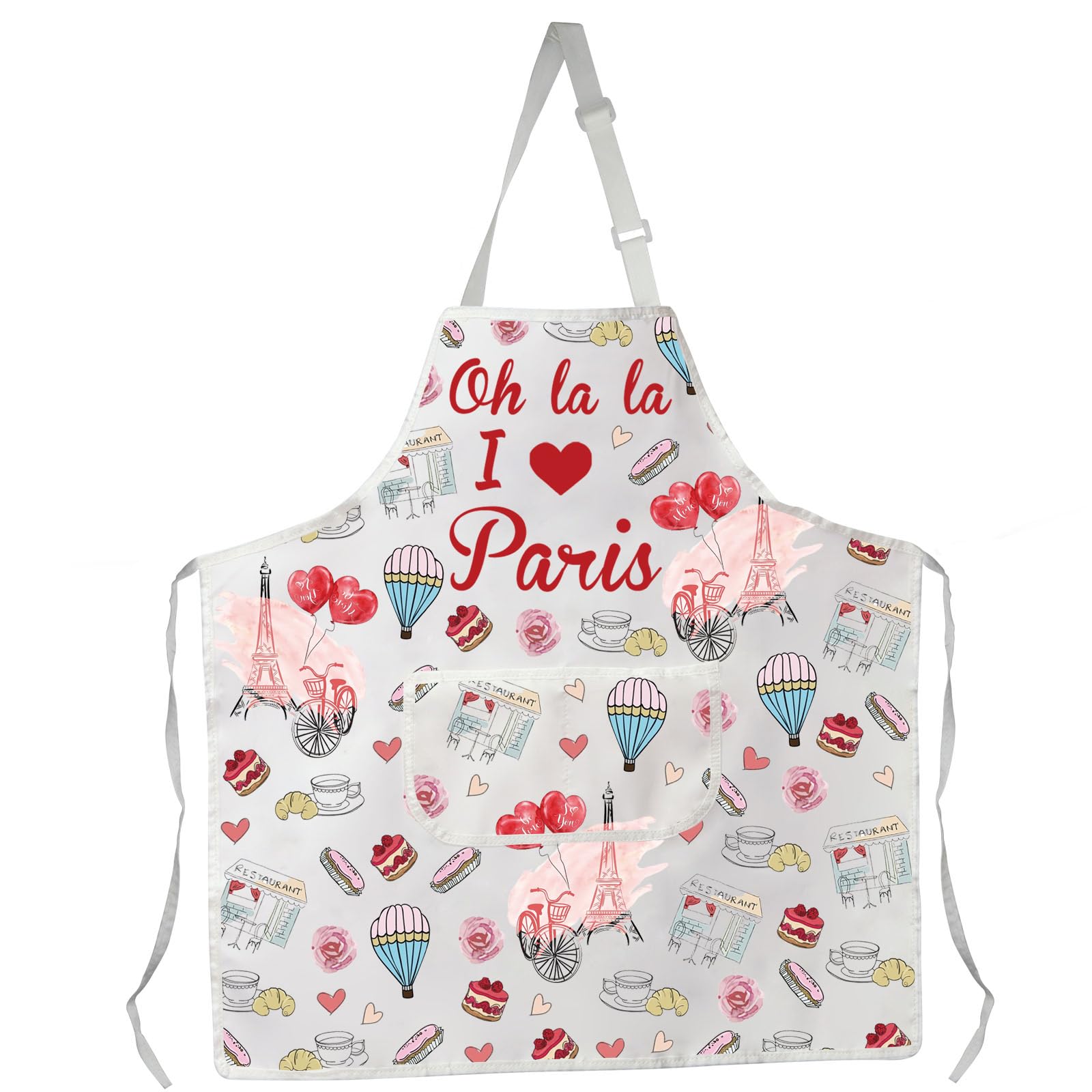 Paris City Kitchen Apron France Paris lover gift viva la France Apron Paris Chef Gift Apron With Pocket Waterproof
