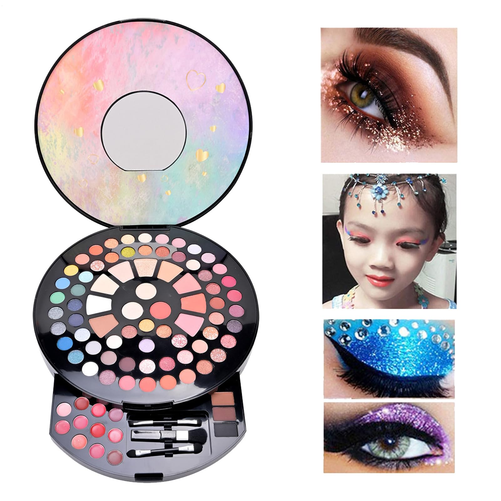 Palette di Ombretti,Kit Contorno E Fondotinta - 86 Colori Con Pennello E Blush Viso - Per Donne Ragazze Madri Festival Di Bellezza Feste Eventi Formali Performance Sul Palco Halloween