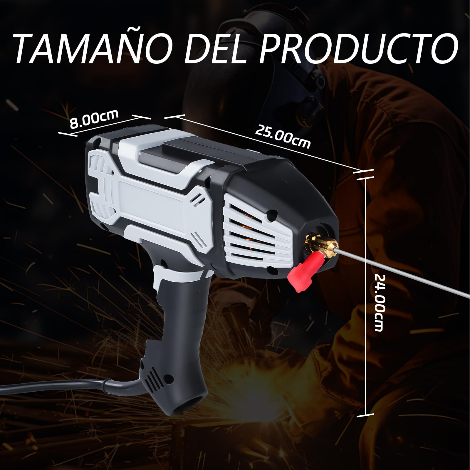 Soldador Portatil Inversor IGBT, Soldadora al Arco 20-200A Ajustable, con 10 Varillas de Soldadura, Maquina de Soldar Electrodo 1.6-3.2mm