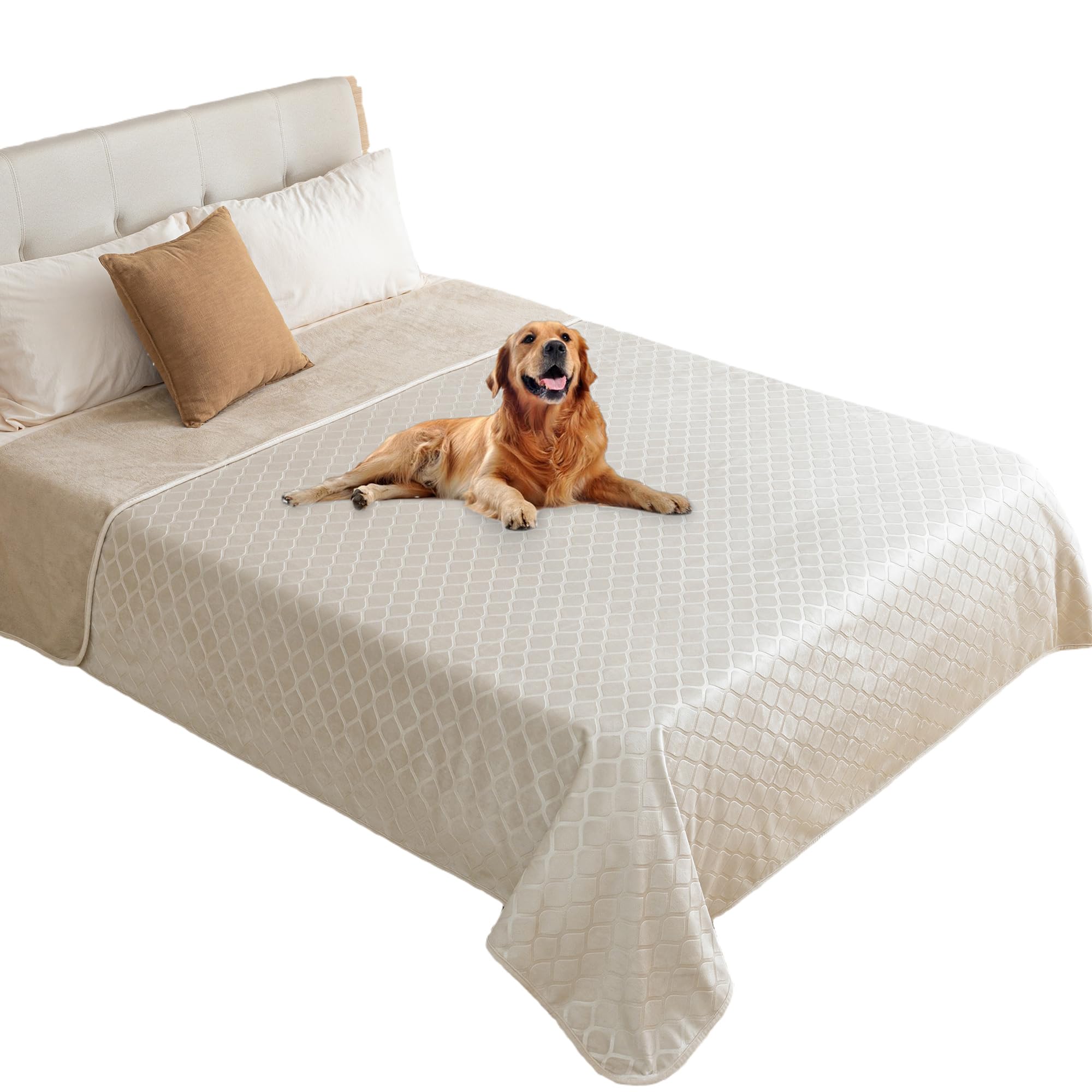 fuguitex Waterproof Dog Blanket Bed Cover Dog Crystal Velvet Moroccan Fuzzy Cozy Plush Pet Blanket Throw Blanket for Couch Sofa