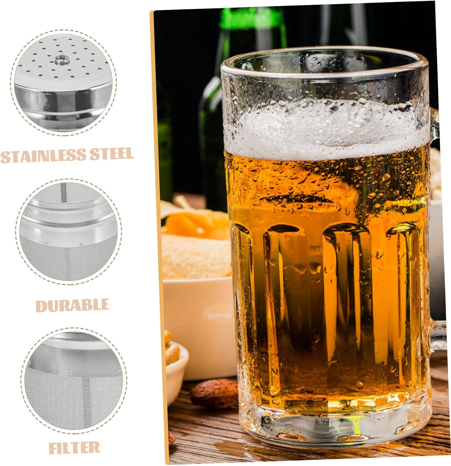 Mikinona Portable Hop Filter Tube for Beer Brewing Strainer for Mellow Easy to Clean for Home Brewing