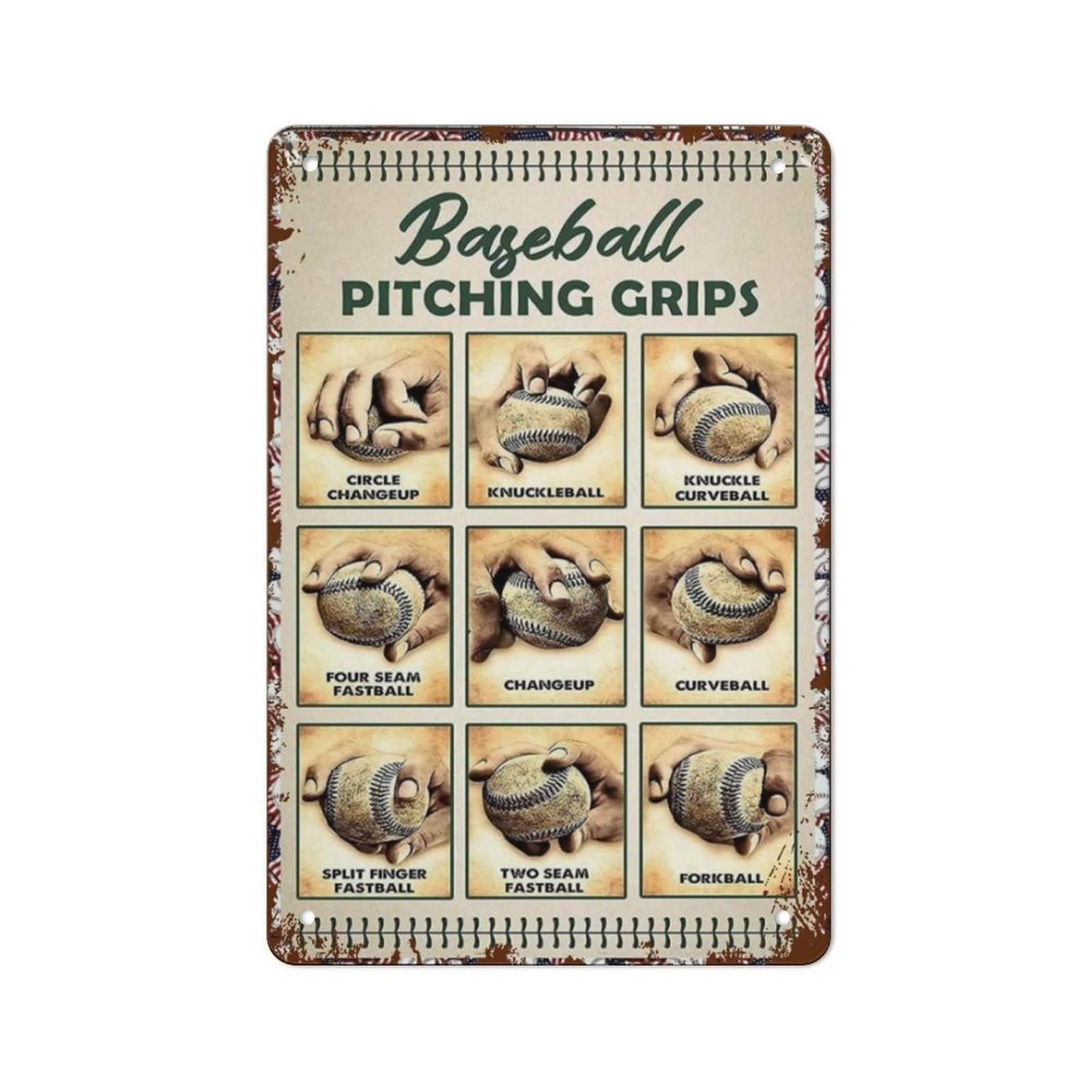 AOOEDM Baseball Knowledge Wall Metal Tin Sign for Home Bar Pub Kitchen Wall Art Deocr Man Cave Vintage Metal Sign Poster Plaque Signs Quotes Sign