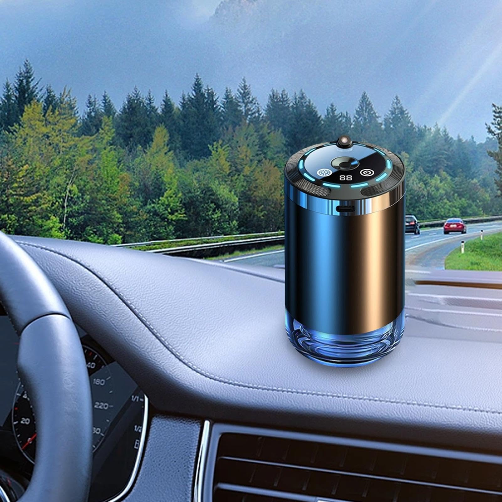 Difusor Humidificador Para Coche Con 5 Modos, Proyector De Luces Y Batería De 1500 MAh, Elimina Olores Y Da Ambiente