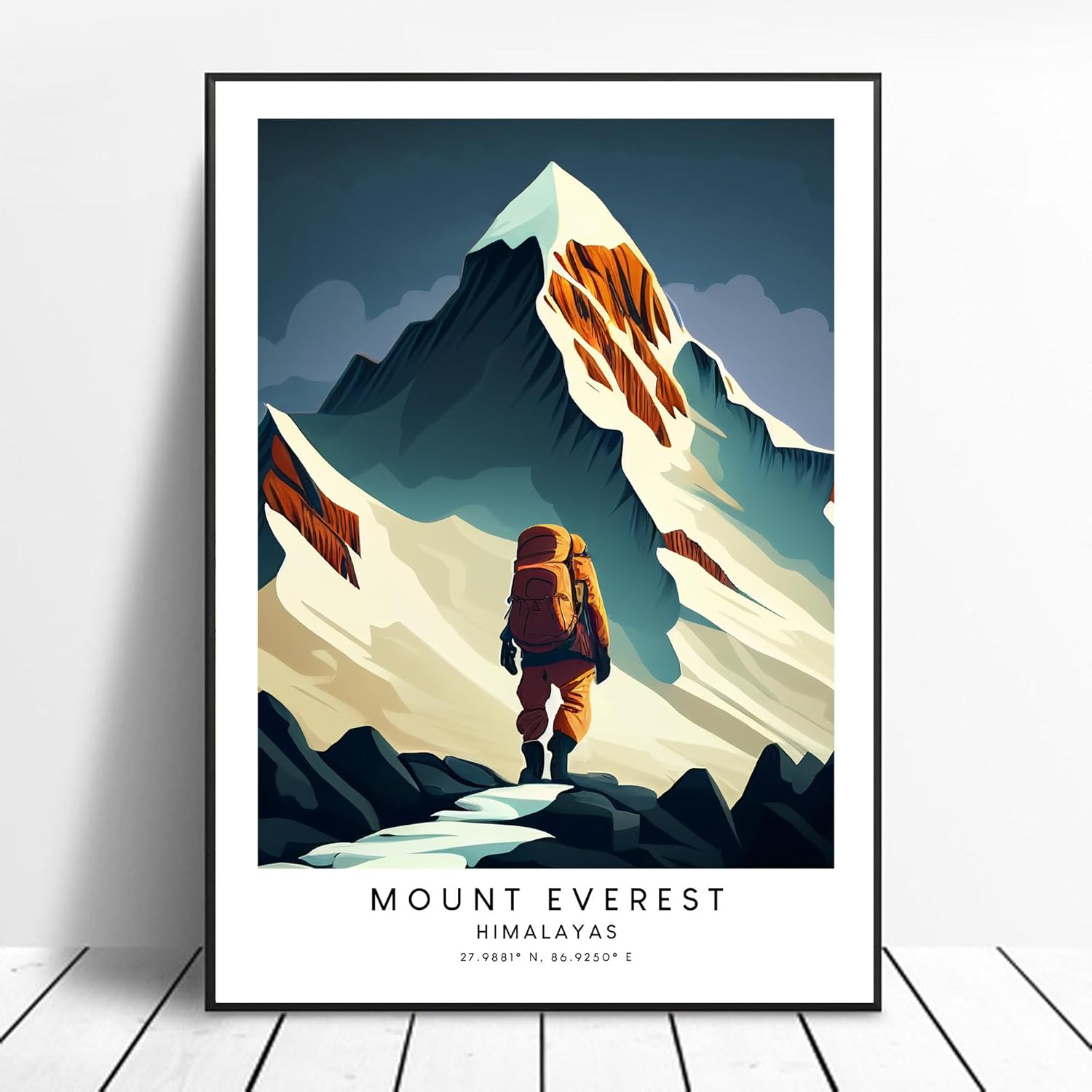 Mount Everest Travel Print Colourful Earth's Highest